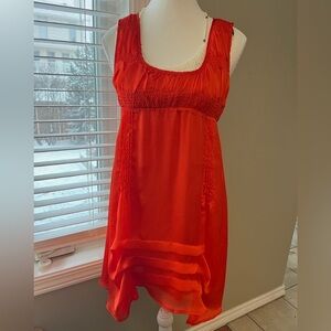[2]Nelli By Janice Red Scoop Tunic Tank Dress NWOT